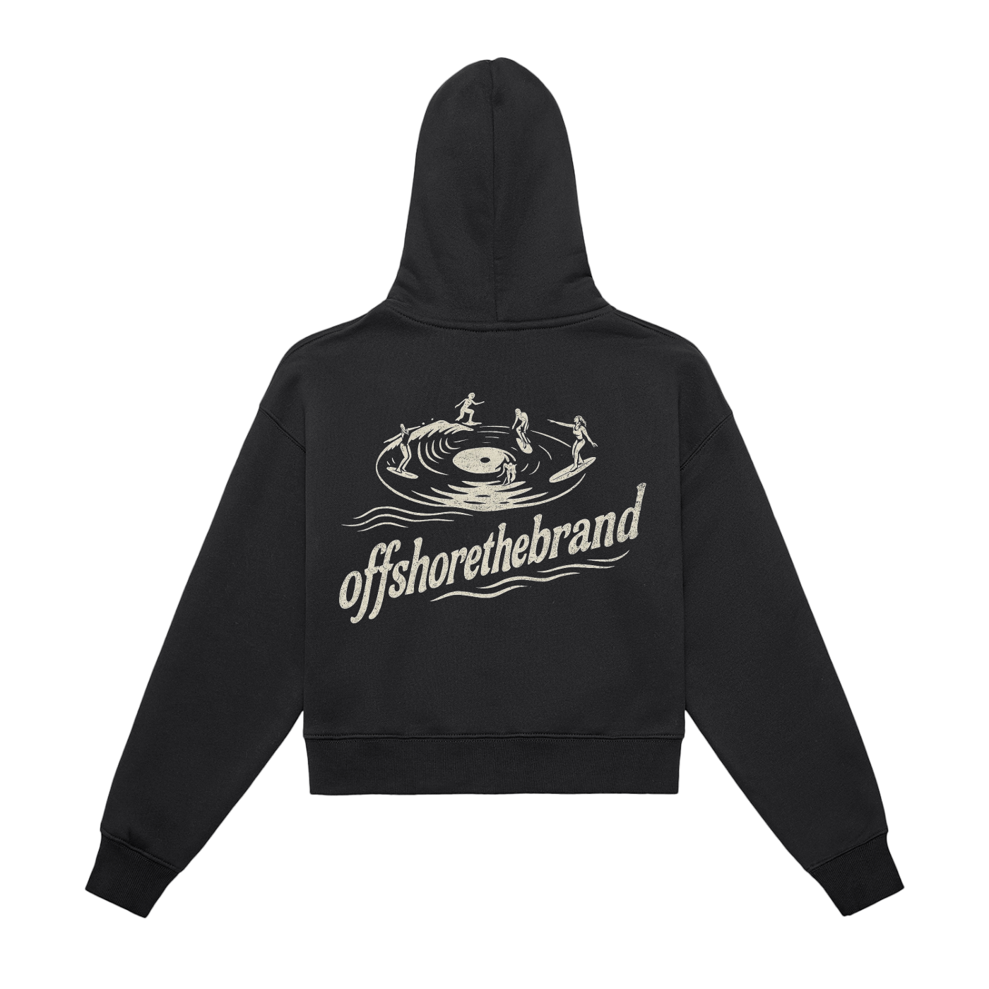 Womens Fleeced Zip-Up Cropped Hoodie